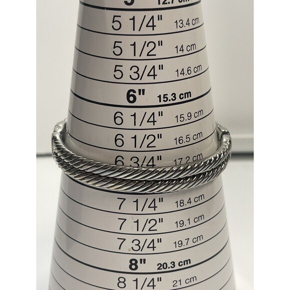 Dillards Silver Tone Black Stone Clamper Bangle Bracelet New - Picture 7 of 9